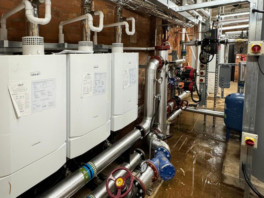 Nevill Road Primary Heating Replacement Plant Room Stockport meel group cheshire